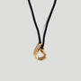 Wave Gold Pendant Cord Necklace In 18 K Gold Plated Vermeil, thumbnail 4 of 6