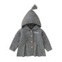 Personalised Grey Knitted Flare Hooded Cardigan, thumbnail 3 of 9