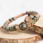 Natural Indian Agate And Pyrite Stone Bracelet, thumbnail 2 of 8