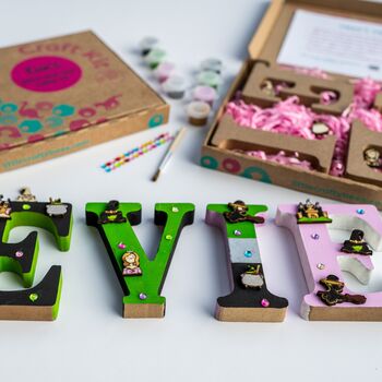 Personalised Paint Your Own Witch Wooden Name, 2 of 7