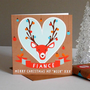 Deer Fiance Christmas Card, 2 of 2
