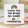 'All Kinds Of Wonderful' Thank You Card, thumbnail 1 of 2
