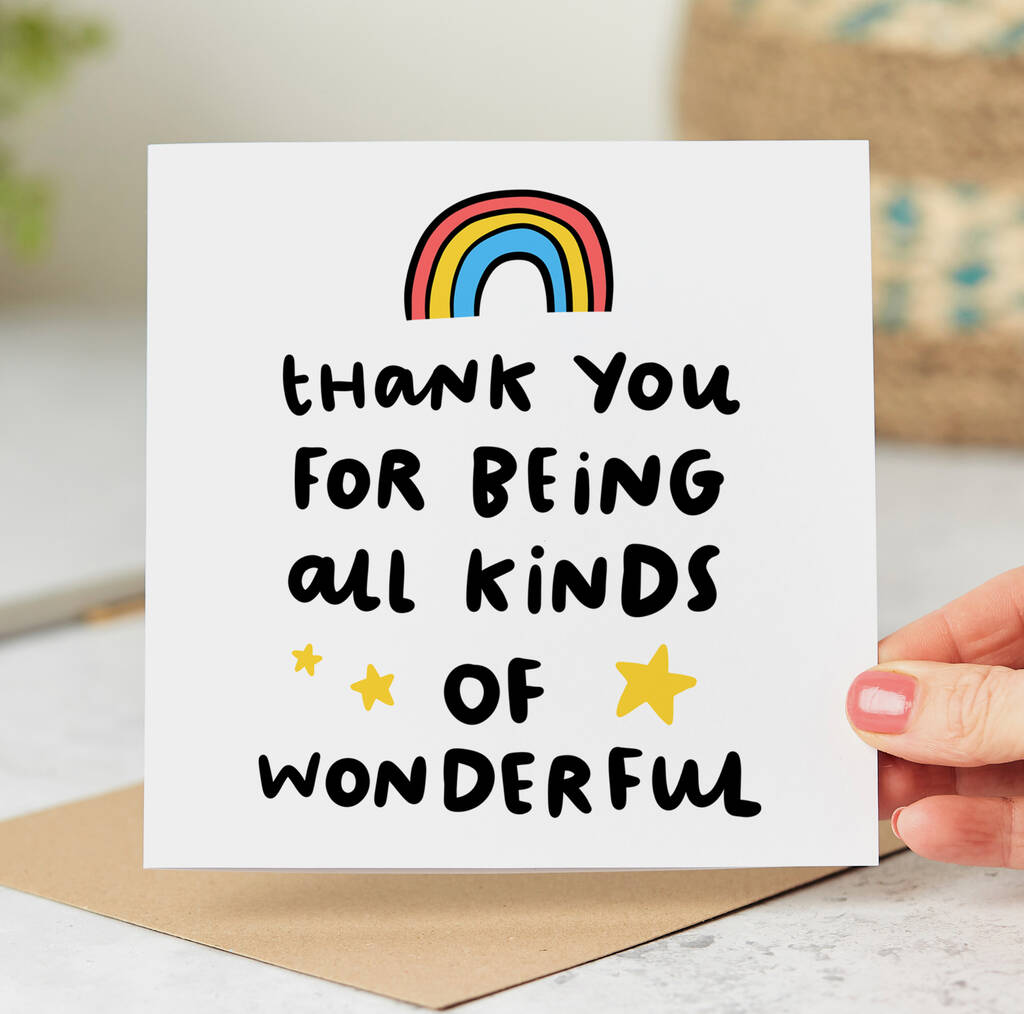 'All Kinds Of Wonderful' Thank You Card, 1 of 2