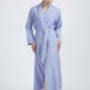 Women's Staffordshire Blue Two Fold Flannel Robe, thumbnail 2 of 4