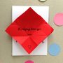 Personalised Origami Heart Valentines Day Card, thumbnail 4 of 5