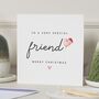 Personalised Best Friend Christmas Card With Santa Hat, thumbnail 1 of 7