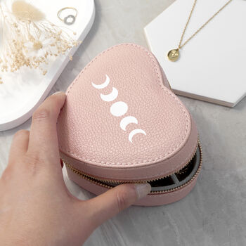 Customisable Moon Phase Pink Heart Jewellery Case, 10 of 10