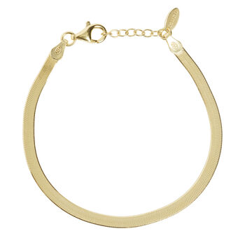 Snake Chain Bracelet In 18ct Gold Plated Vermeil, 3 of 4