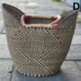 Natural And Green Handwoven Market Basket, thumbnail 5 of 6