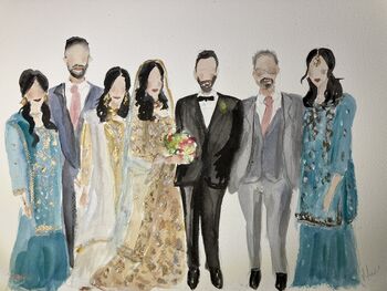Personalised Bride And Groom Portrait In Watercolour, 2 of 7