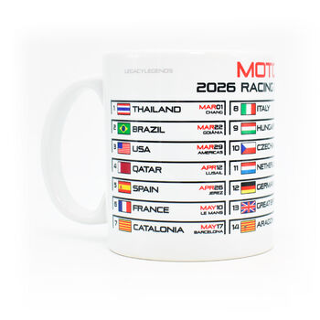 Moto 2026 Gp Season Racing Calendar Mug White Edition, 7 of 7