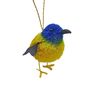 Christmas Bristle Bird Decoration, 9cm Blue, thumbnail 2 of 2