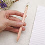 Pastel Peach Ballpoint Pen With Gold Clip, thumbnail 2 of 4