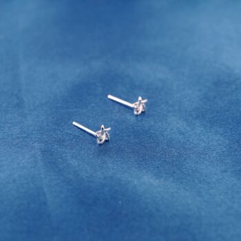 Tiny Star 925 Sterling Silver Stud Earrings, Dainty, Minimalistic, 8 of 9