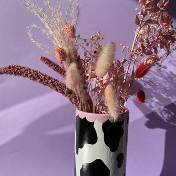 Cow Print Hand Painted Tall Vase, 7 of 9