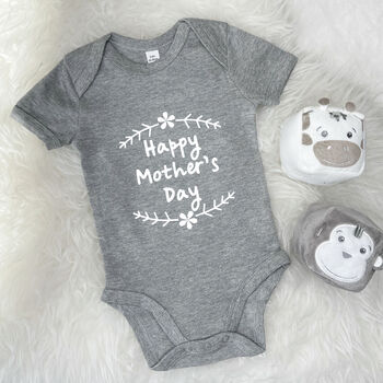 Happy Mothers Day Babygrow With Flowers, 4 of 5