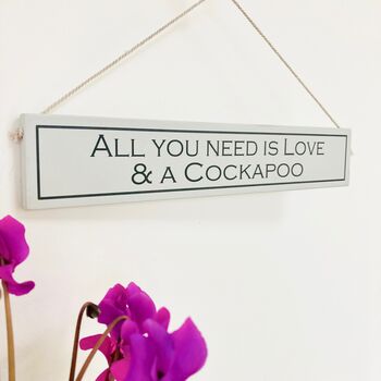 Love And Cockapoo Hand Painted Wooden Sign, 3 of 3