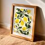 Lemon Art Print, Citrus Prints, Fruit Art, thumbnail 1 of 8
