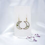 Crescent Moon Flower Gold Plated Earrings, thumbnail 4 of 9
