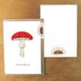 Fly Agaric Mushroom Print A6 Greetings Card, thumbnail 3 of 8