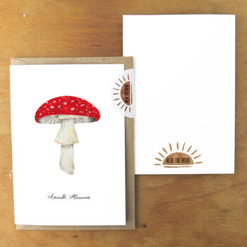 Fly Agaric Mushroom Print A6 Greetings Card, 3 of 8