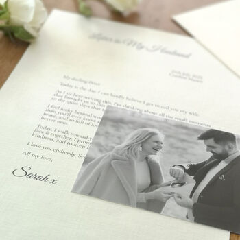 A Letter To My Husband On Our Wedding Day Personalised Keepsake, 8 of 10