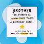 'Brother Keep The Envelope' Funny Birthday Card, thumbnail 1 of 2