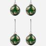 Set Of Four Green And Gold Leaf Baubles, thumbnail 3 of 4