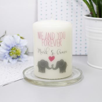 Personalised 'Me And You Forever' Elephant Candle, 3 of 6