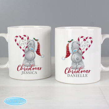 Personalised Me To You 'With Love At Christmas' Couples Christmas Mug Set, 3 of 3