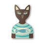Cats In Stripy T Shirts Wooden Fridge Magnets, thumbnail 4 of 6