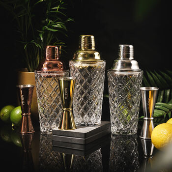 Silver Glass Cocktail Shaker And Jigger Set, 5 of 7