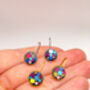 Mini Disco Drop Earrings With Colourful Sparkles, thumbnail 6 of 10