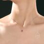 Tiny Genuine Pink Tourmaline Oval Pendant Necklace, thumbnail 7 of 12