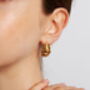 Scrunched Gold Earrings, thumbnail 2 of 4