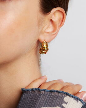 Scrunched Gold Earrings, 2 of 4