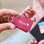 Personalised Leather Keyring For Mum With Four Metal Photo Cards With Hot Stamped Initials, Name Or Date, thumbnail 1 of 6