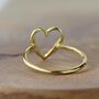 Small Open Heart Textured Ring Solid 9ct Gold, thumbnail 3 of 8