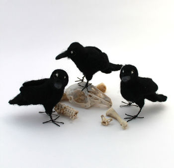 Needle Felted Crow Decoration, 4 of 5