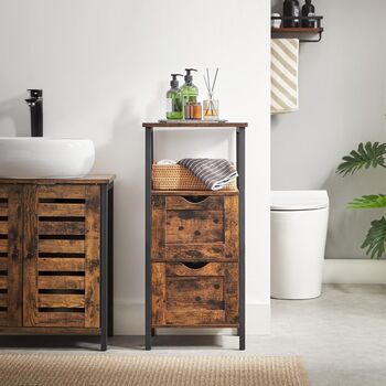 Freestanding Floor Storage Cabinet With Two Drawers, 3 of 8
