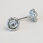 Blue Or White Crystal Stud Earrings, thumbnail 2 of 3
