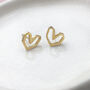 Heart Shaped Gold Plated Earrings, thumbnail 1 of 3