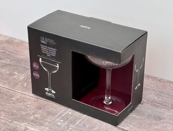 Set Of Two Linear Patterned Champagne/Coctail Saucers/Glasses, 4 of 4