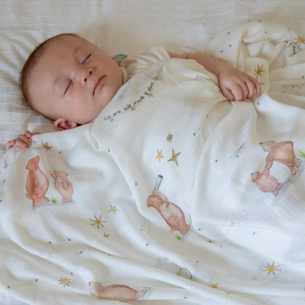 Bamboo Baby Swaddle Bear Blanket By The Little Art Collection