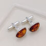Amber Sterling Silver Cufflinks, thumbnail 2 of 3
