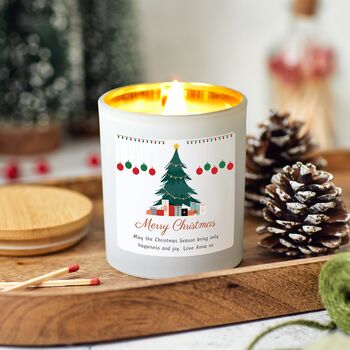 Merry Christmas Scented Candle Gift For Her Personalised Xmas Gift, 2 of 9