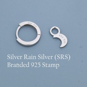 Crescent Moon Charm Huggie Hoop Earrings, 8 of 12