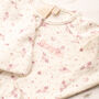 Personalised Girls Floral Babygrow And Hat Gift Set, thumbnail 3 of 9