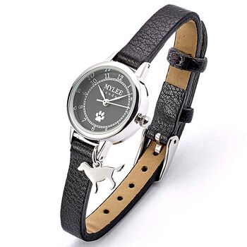Personalised Watch With Sterling Silver Dog Charm, 2 of 3