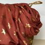 Antique Stars Print Scarf In Red, thumbnail 2 of 4